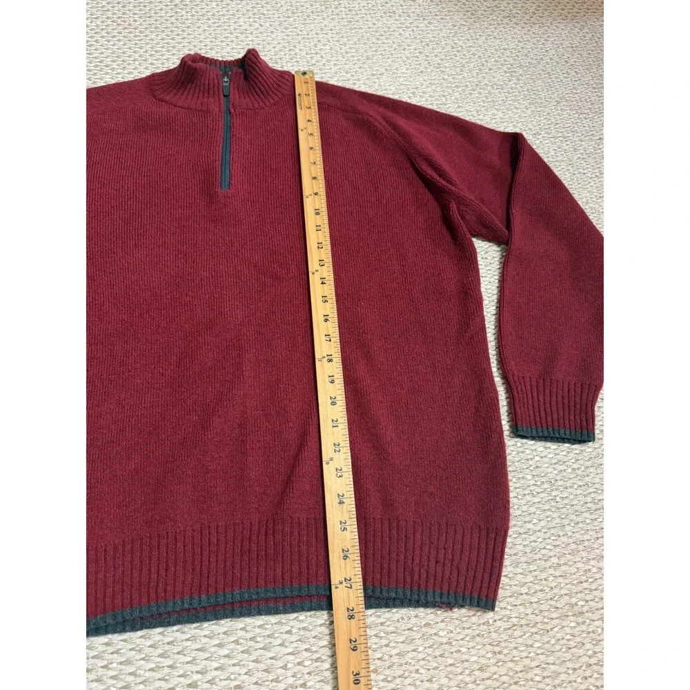 Vintage Nike ACG Quarter Zip Sweater Mens Large Burgundy Lambswool Blend Ribbed
